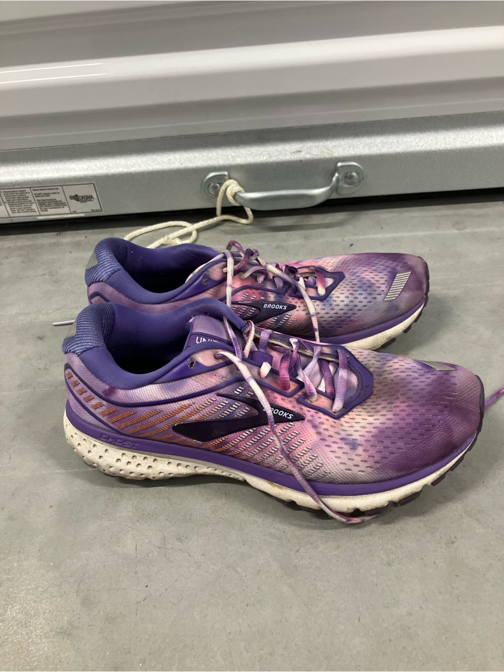 Brooks ghost 12 purple tie dye shoes